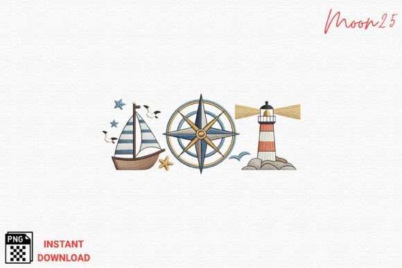 Nautical Compass Embroidery PNG Review