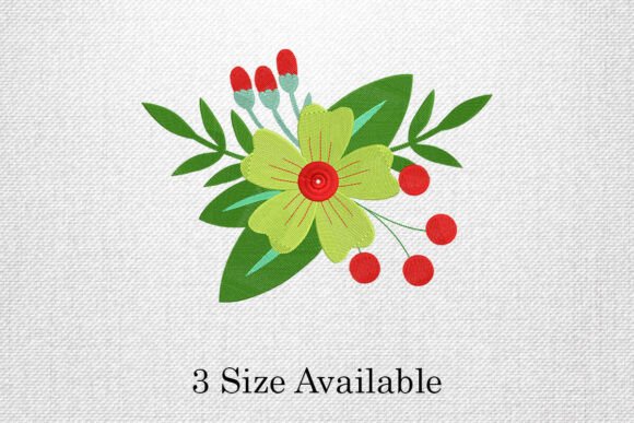 Review: Green Floral Berries Embroidery Design for Etsy Shops