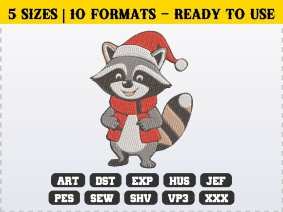 Review: Woodland Christmas Raccoon Embroidery for Boutiques
