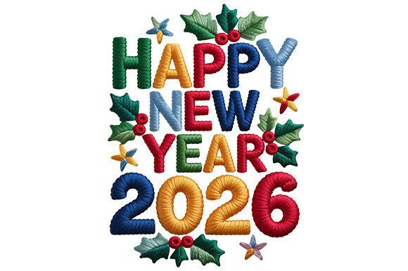 Reviewing Embroidery Happy New Year 2026 Png for Apparel