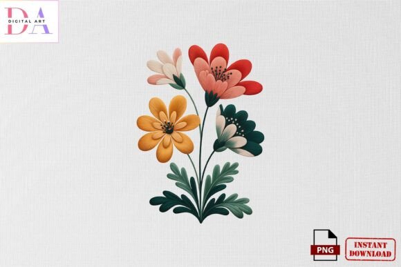 Reviewing the Colorful Floral Embroidery PNG for Craft Fairs