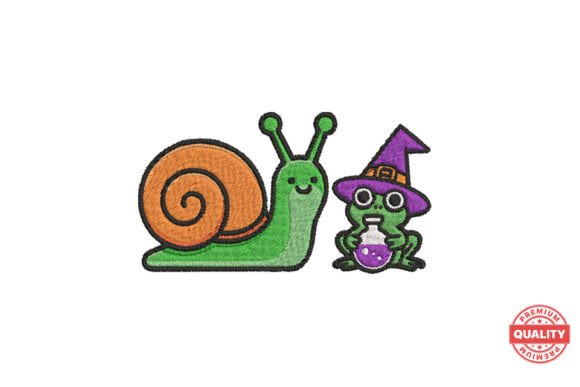 Reviewing the Witch Frog and Snail Embroidery Design
