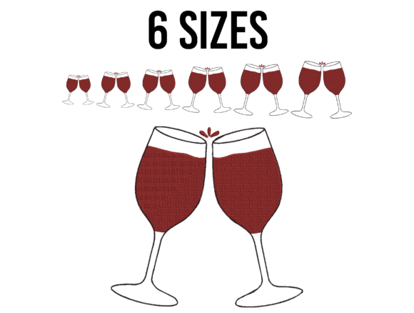 Reviewing Wine Glasses Embroidery Design for Boutique Sweatshirts